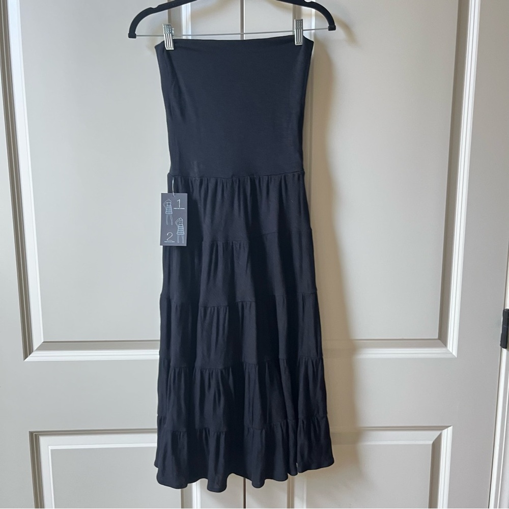 NWT INC 2 in 1 CONVERTIBLE Skirt or strapless dress black